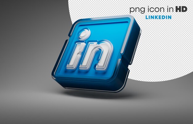 3d icon with transparent background - linkedin (left-up)