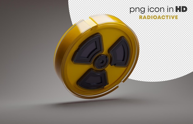 PSD 3d icon with transparent background - radioactive (right-down)