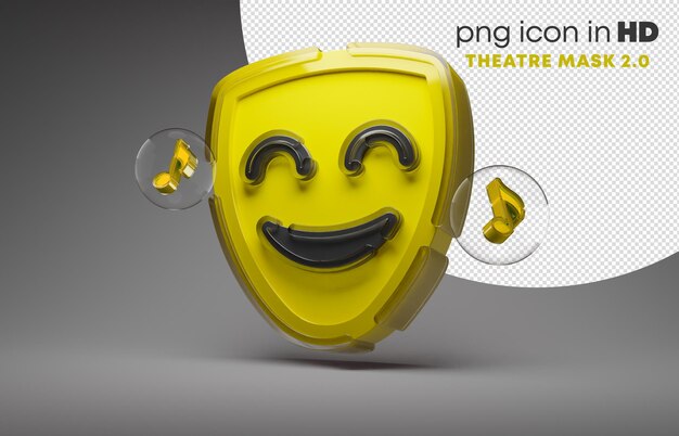 3d icon with transparent background - theatre mask2.0 (left)