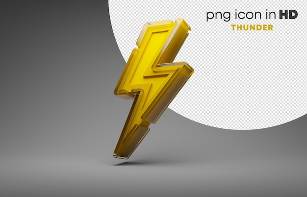 3d icon with transparent background - thunder (left)