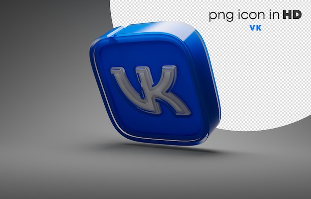 3d icon with transparent background - vk (left-down)