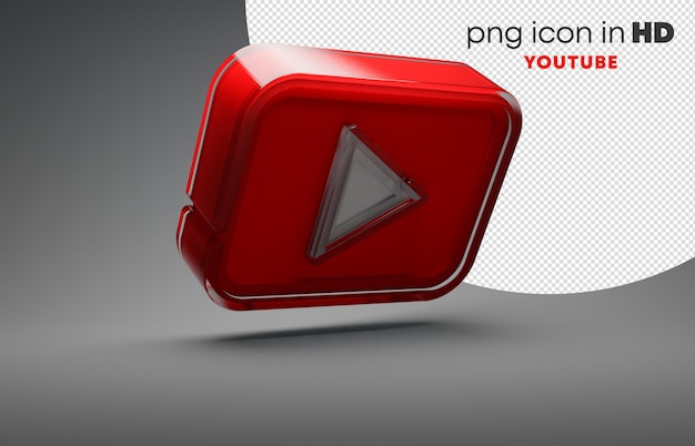 3d icon with transparent background - youtube (right-down)