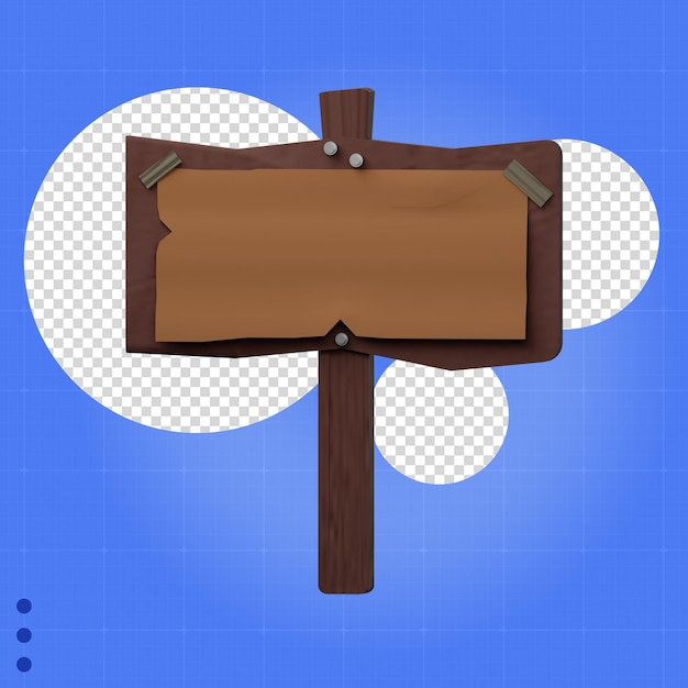 PSD 3d icon wooden board object