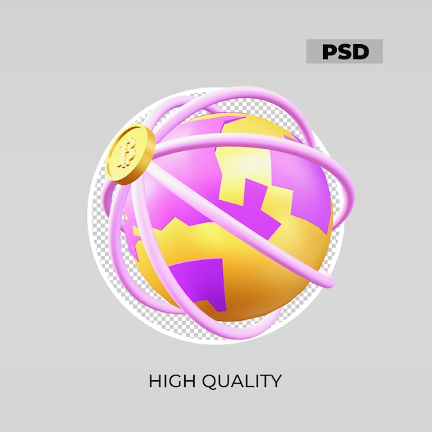 PSD 3d icon look di trading mondiale 6