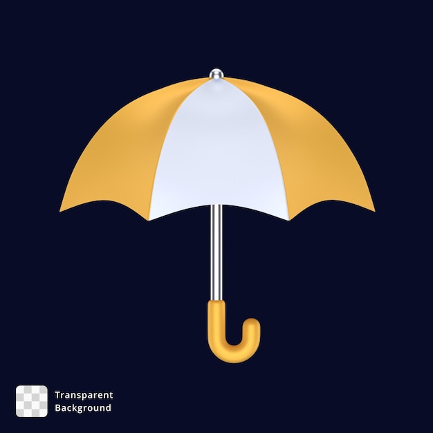 3d icon of a yellow umbrella