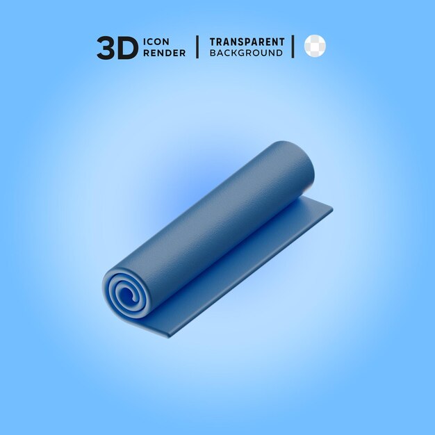 PSD 3d icon yoga carpet premium illustration