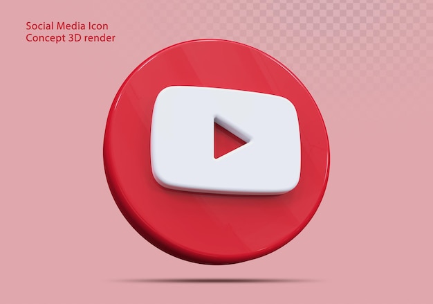 3d icon youtube social media