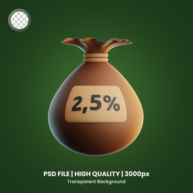 PSD 3d icon zakat