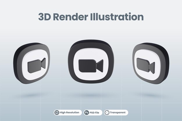 3dアイコンズームソーシャルメディアロゴ分離レンダリング