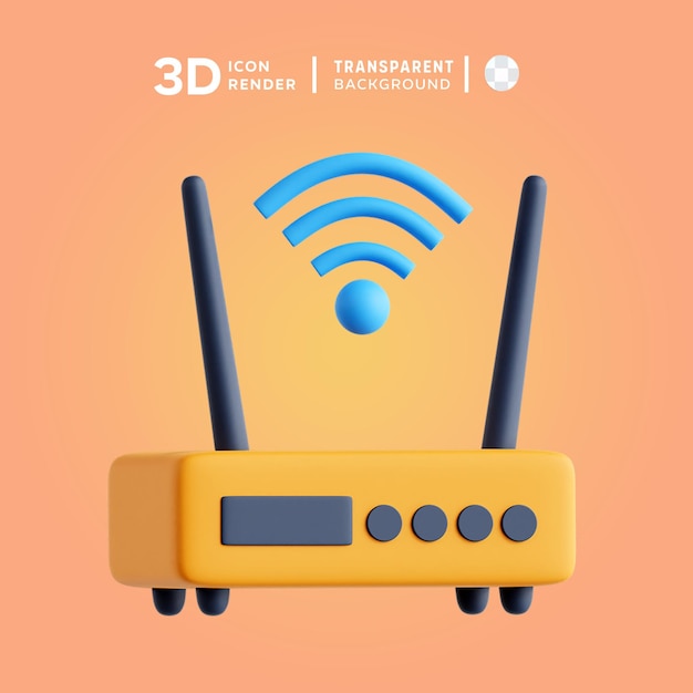 PSD 3d-icone illustratie van de slimme router