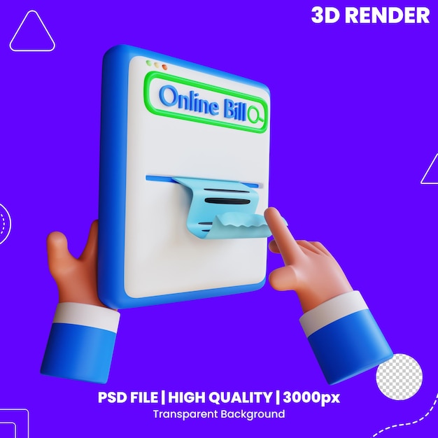 PSD 3d-icone online factuur