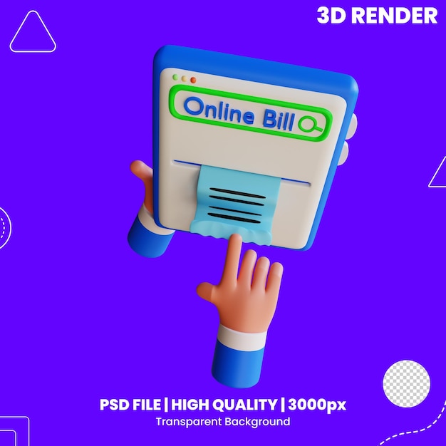 PSD 3d-icone online factuur