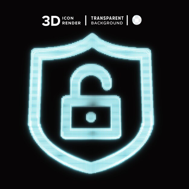 PSD 3d-icone voor cybersecurity