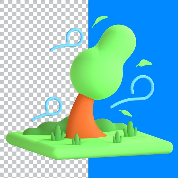 PSD 3d-iconen voor natuur en milieu