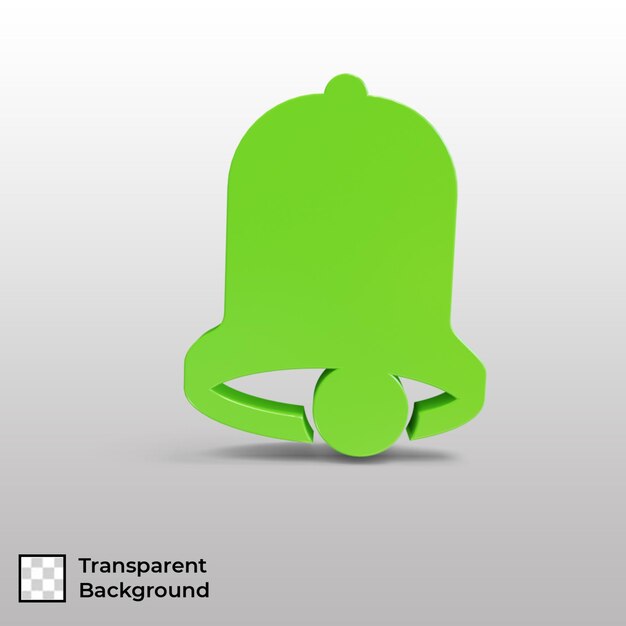 PSD 3d icons bell with transparent background