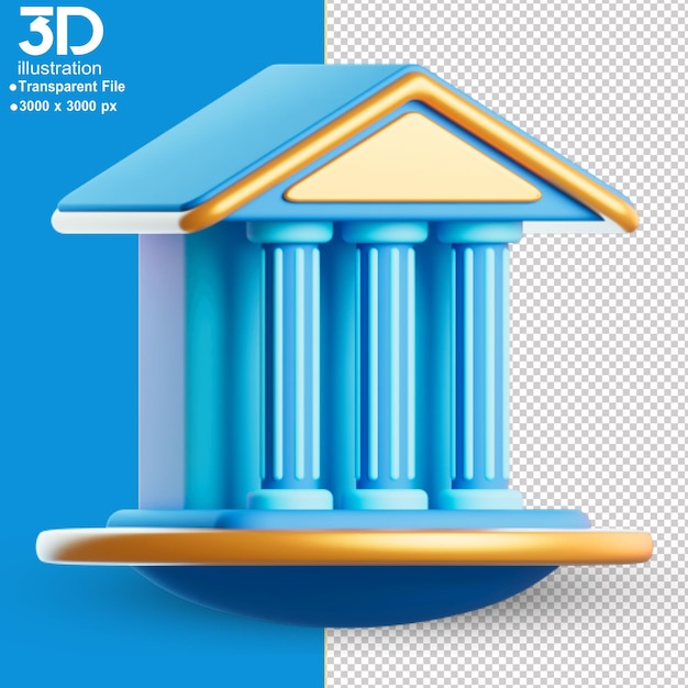 PSD 3 d アイコン建物法的アイコン分離 3 d レンダリング図