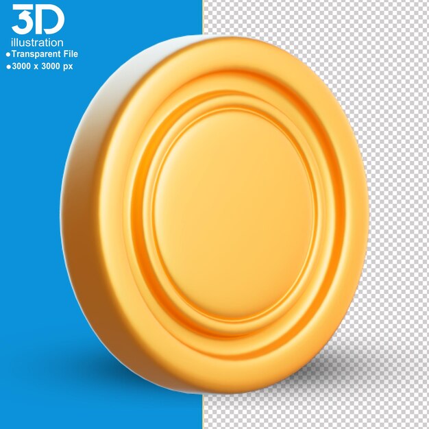 PSD 3d icons gold coin icon isolated 3d render illustration