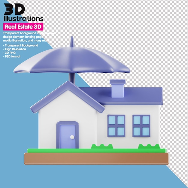 PSD icone 3d set immobiliare 3d png