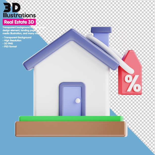 Icone 3d set immobiliare 3d png