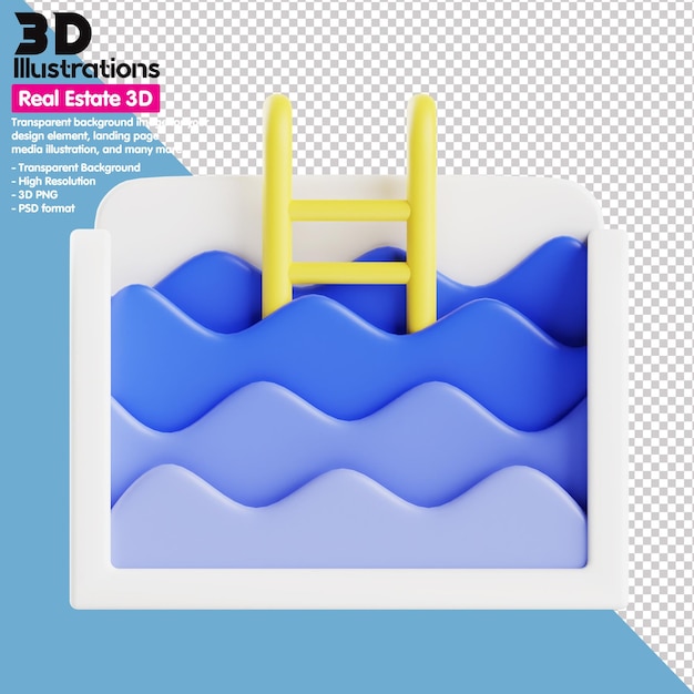 PSD icone 3d set immobiliare 3d png