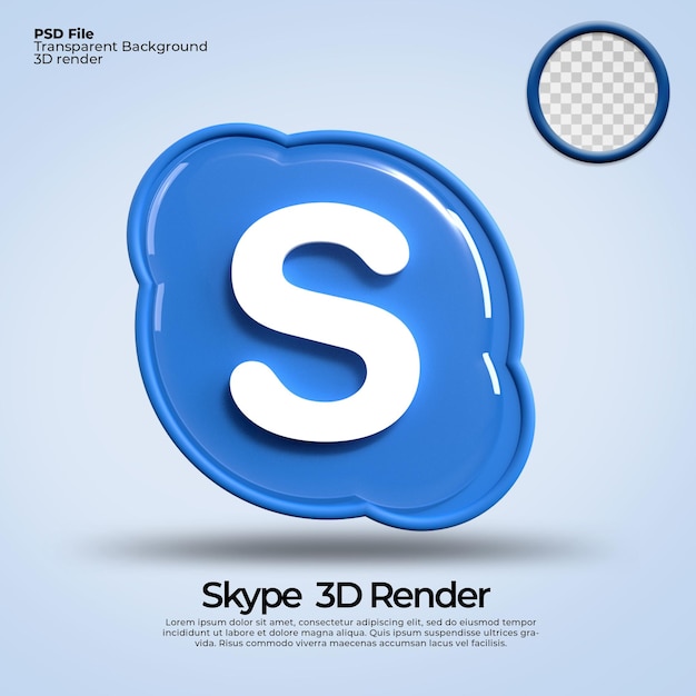 3d icone simbolo skype