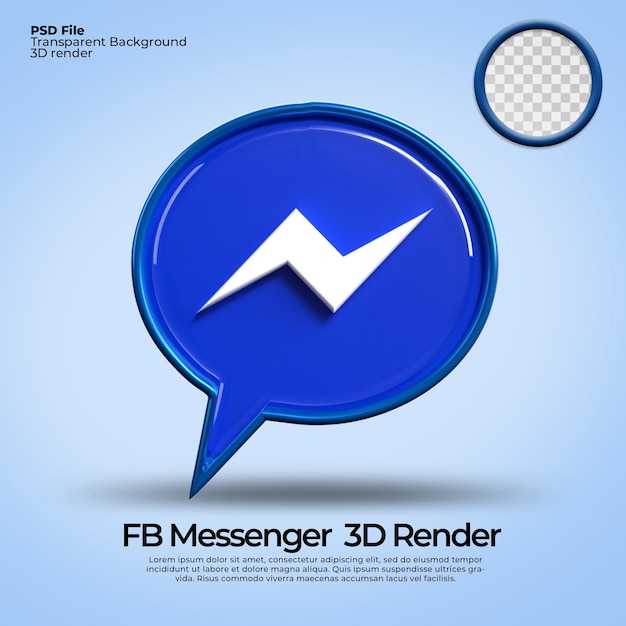 PSD 3d icone trasparente messenger facebook