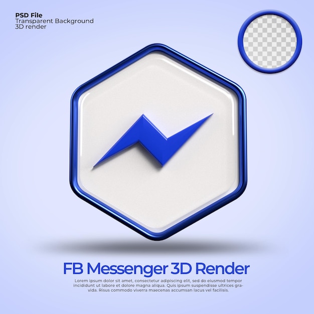 3d icone trasparente messenger facebook