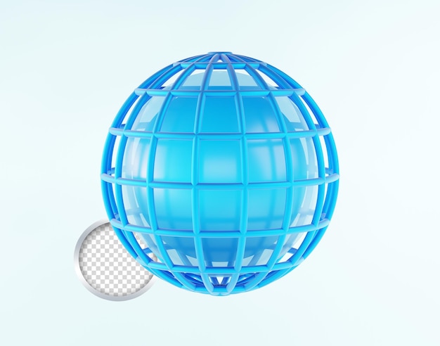 3d-icoon Aardebol geïsoleerd van hemelsblauwe achtergrond