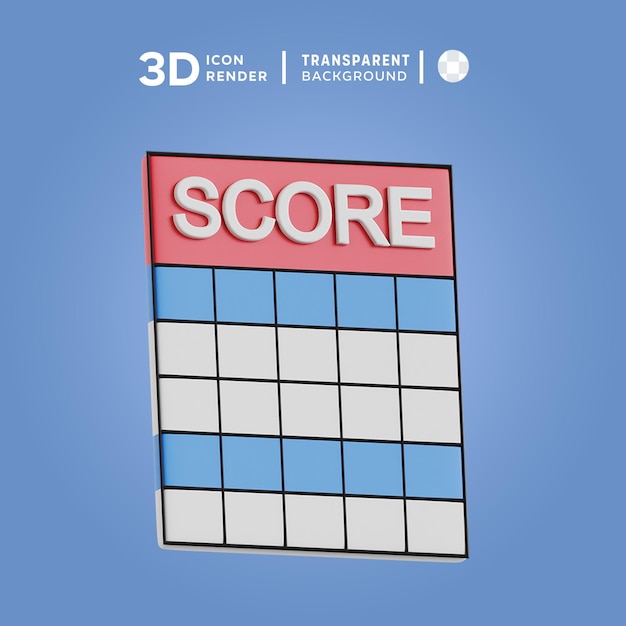 PSD 3d icoon scorebord golf illustratie