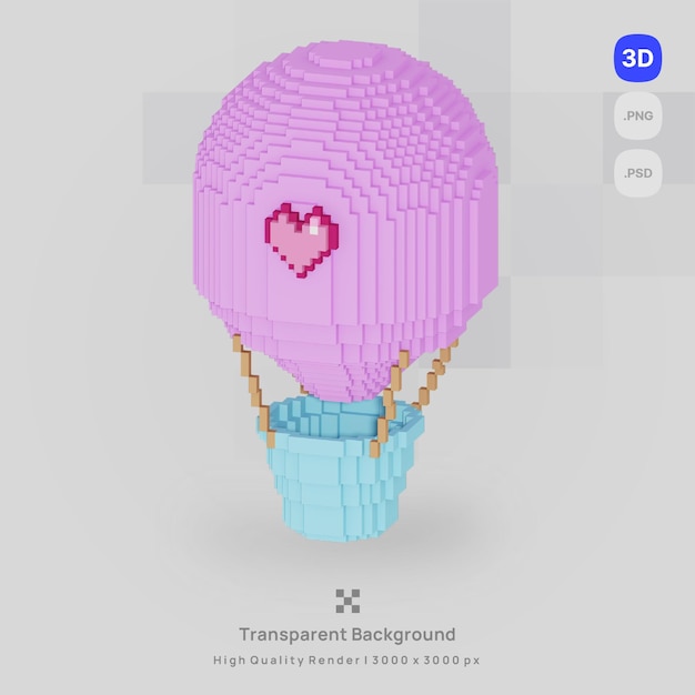 PSD 3d icoon valentijn voxel illustratie concept icoon