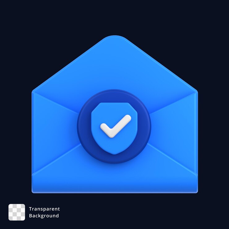 PSD 3d-icoon van beveiligde e-mail