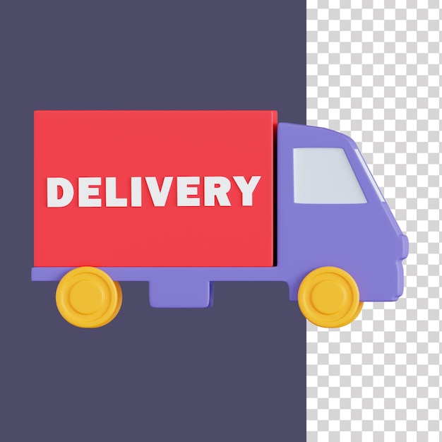 3D-icoon van de bezorgwagen