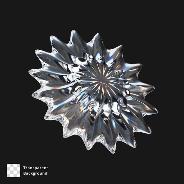 3D-icoon van een abstract glasobject