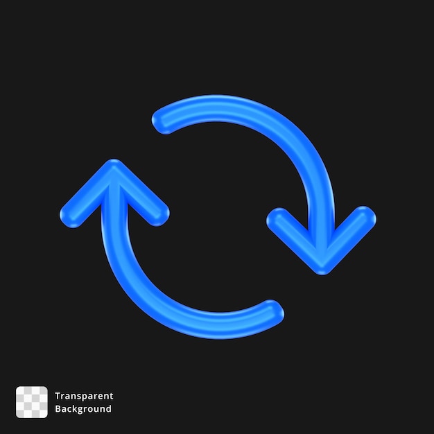 3D-icoon van een blauwe pijl
