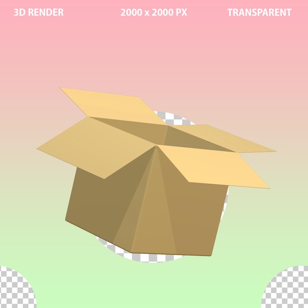 3d-icoon van een bruine doos op geïsoleerde