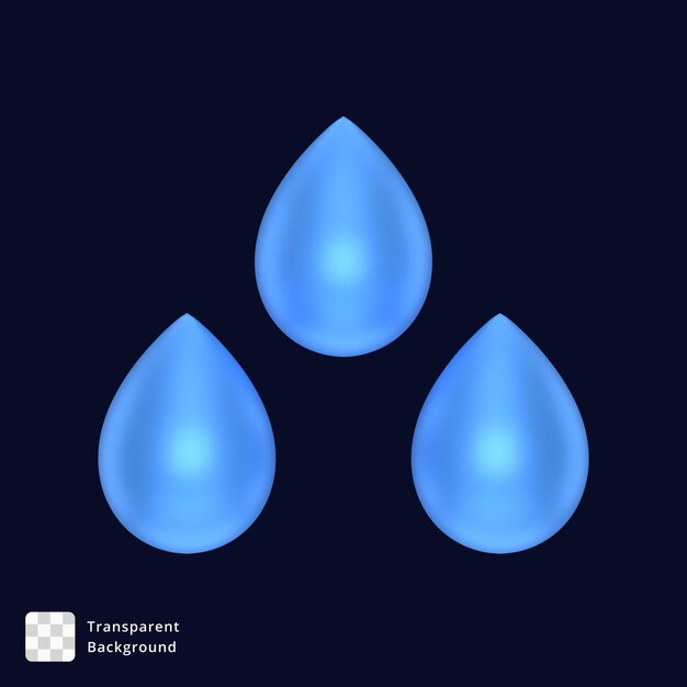 PSD 3d-icoon van regendruppels