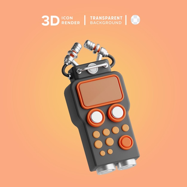 3d-icoon voor audioopname illustratie