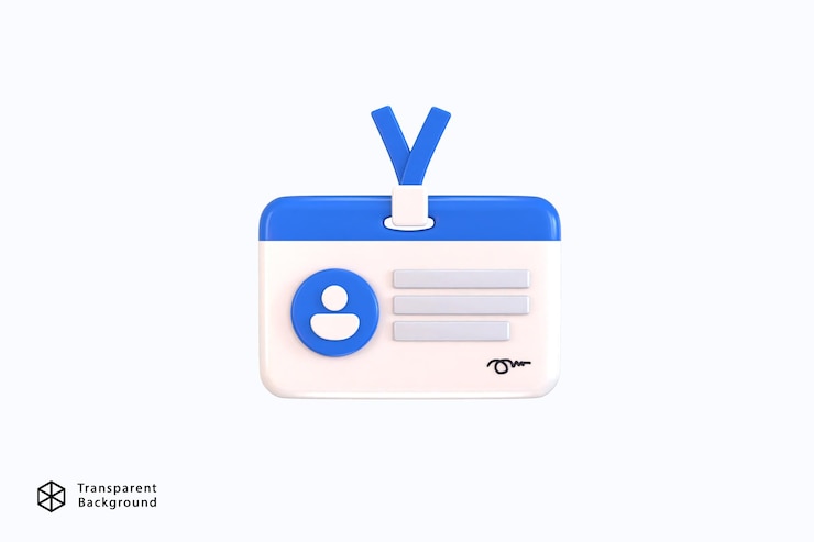 PSD 3d id 駕駛證的概念 學校 id 牌 辦公室 id 牌的概念 3d 渲染