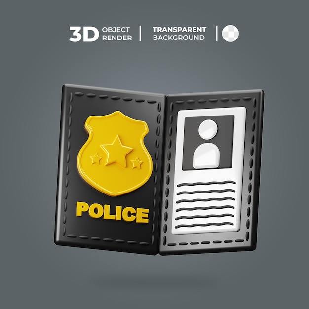 3d id police icon