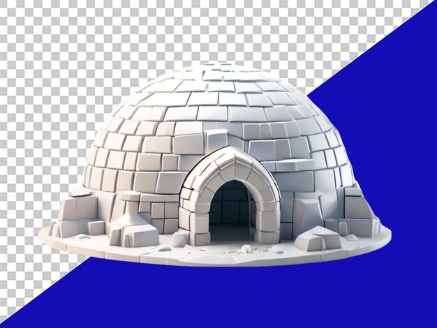 PSD 3d igloo on transparent background