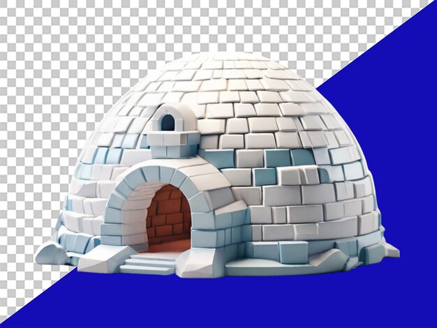 PSD 3d igloo on transparent background