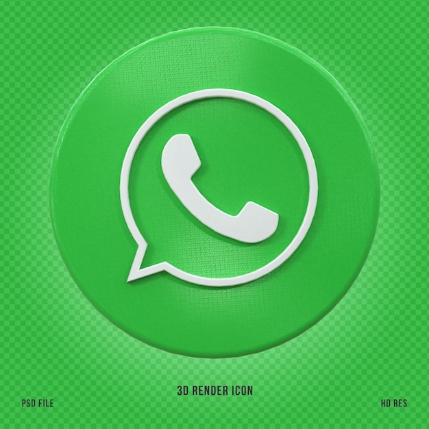 3D-ikon för sociala medier WhatsApp. Färgglatt, glansigt 3D-koncept för sociala medier