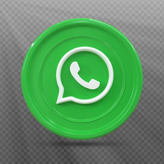 3D-ikon för sociala medier WhatsApp. Färgglatt, glansigt 3D-koncept för sociala medier