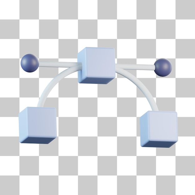 3D-ikon med kurvevektorknudesymbol