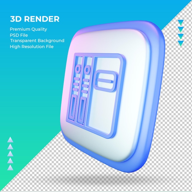 3d ikon universitet Mappe tegn rendering højre visning
