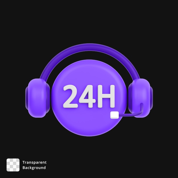 PSD 3d ikona 24-godzinnej obsługi