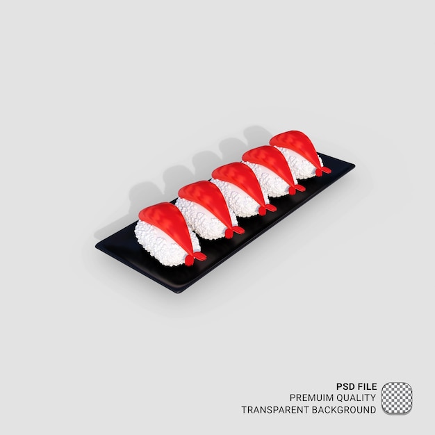 PSD 3d ikona azji jedzenie sushi ilustracja
