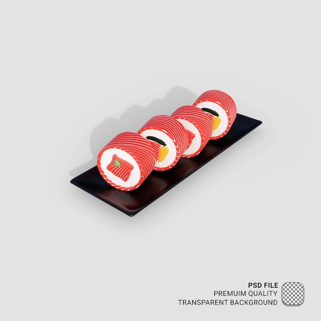 3d Ikona Azji Jedzenie Sushi Ilustracja