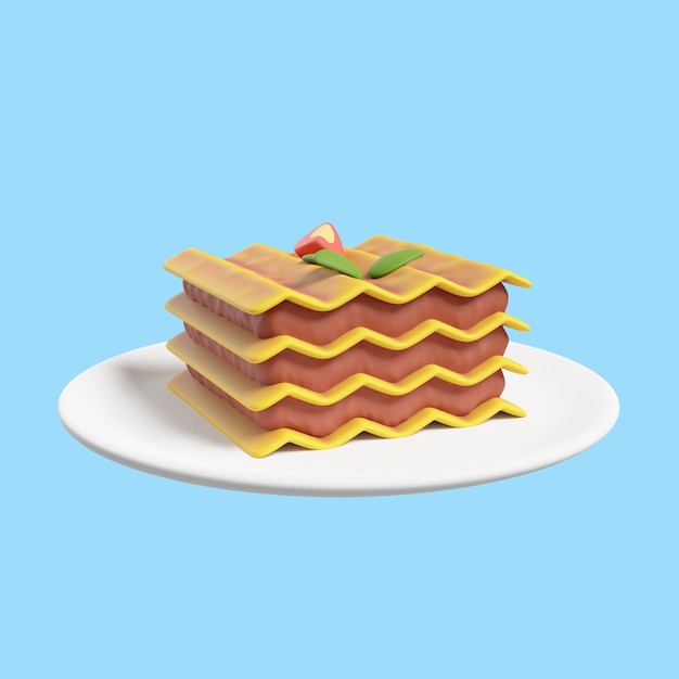PSD 3d ikona dla kuchni z lasagne