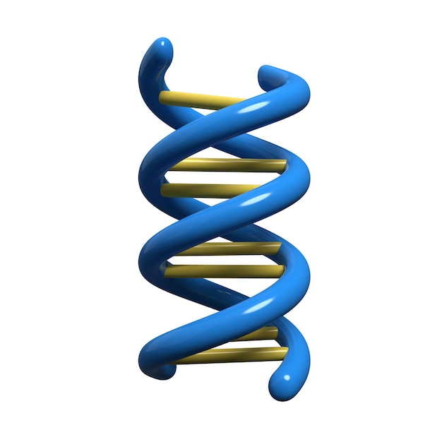 PSD 3d ikona dna na białym tle